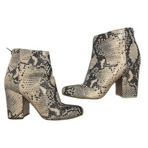 Steve Madden Ankle Leather Python Skin Print Boots
